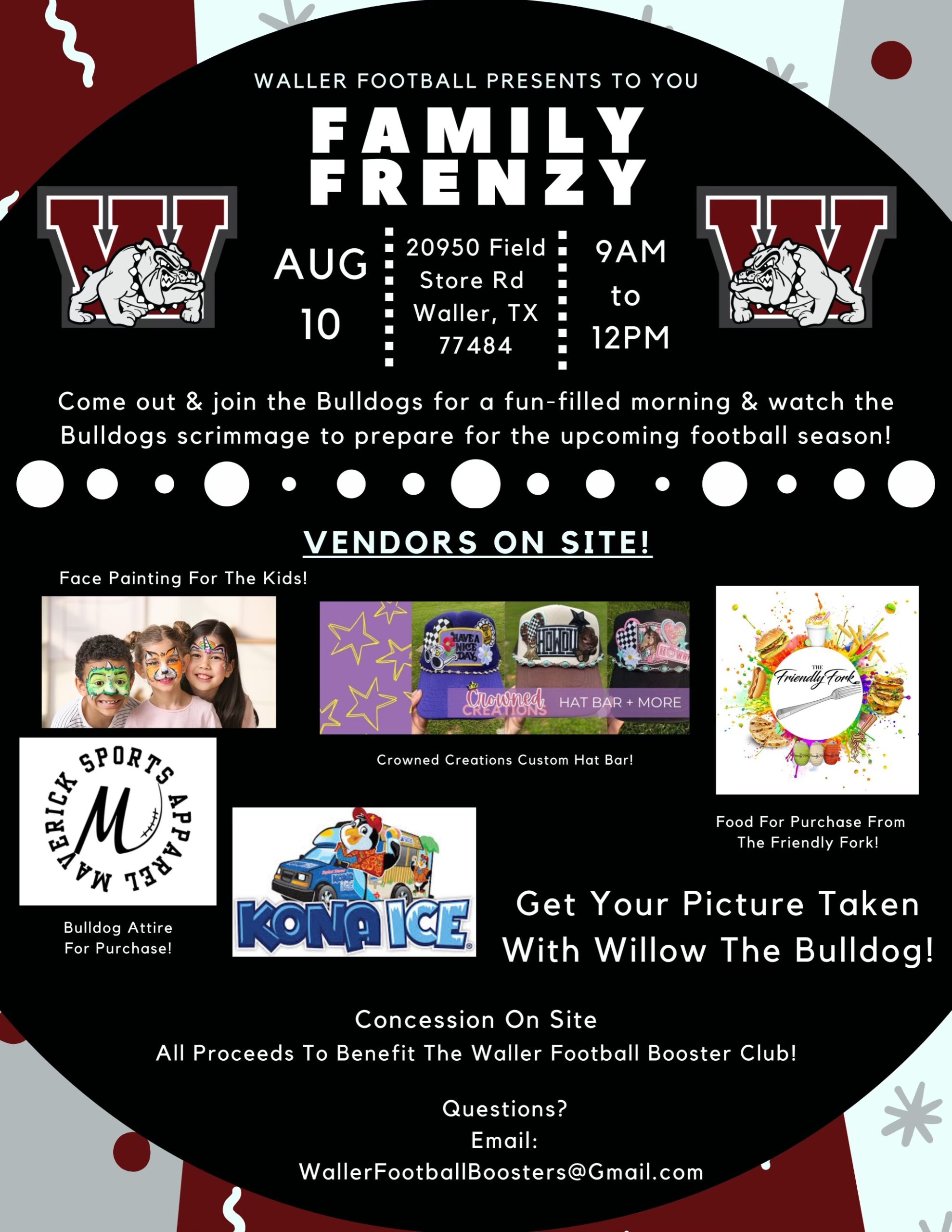 The Waller Football Booster Club is scheduled to host the 2024 Family Frenzy this Saturday, Aug. 10, 2024, next to Waller Junior High School. (courtesy Waller Football Booster Club)